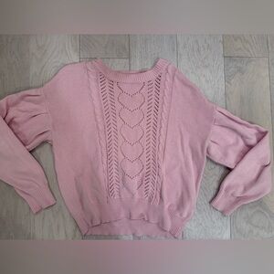 27 Miles Malibu Bubblegum Pink Heart Sweater